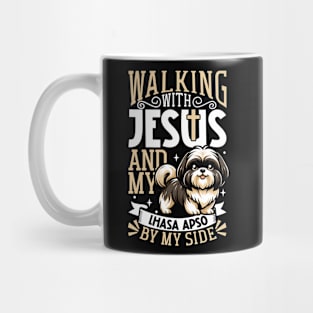 Jesus and dog - Lhasa Apso Mug